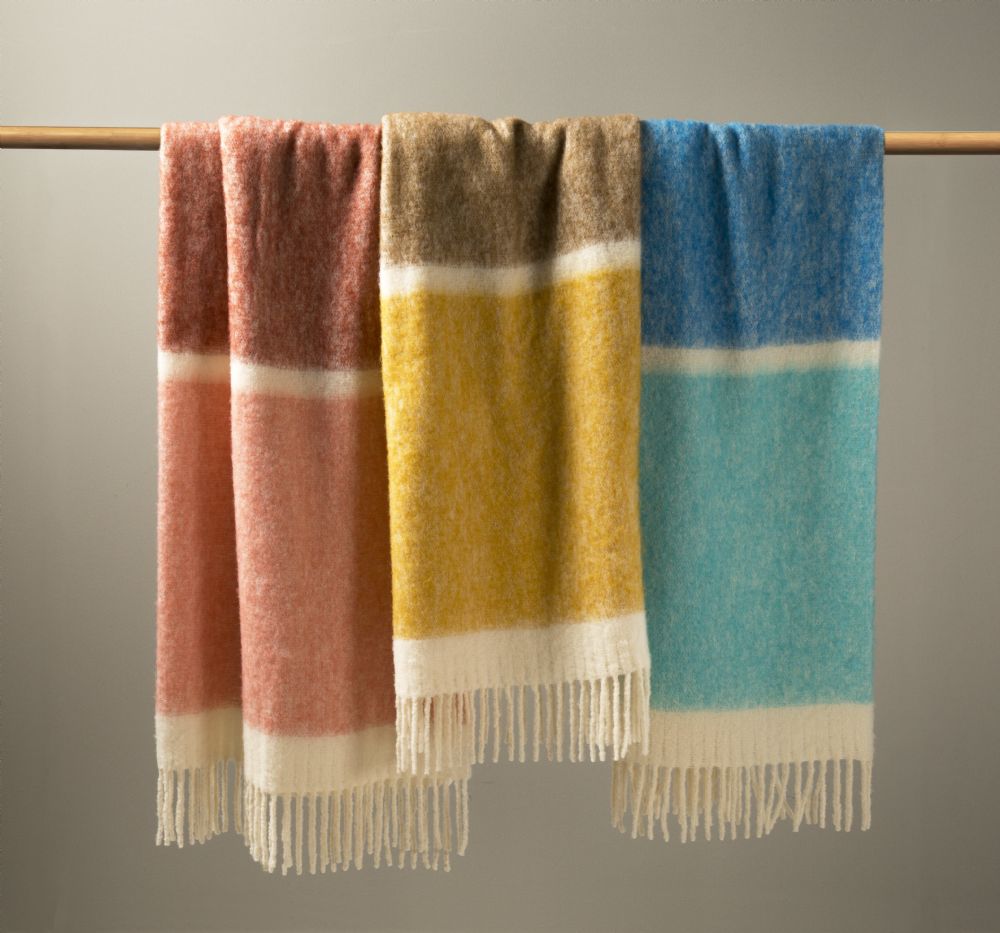 Vacchetti | Coperta Plaid 130 x 170 Con Frange Courmayeur Misto Lana