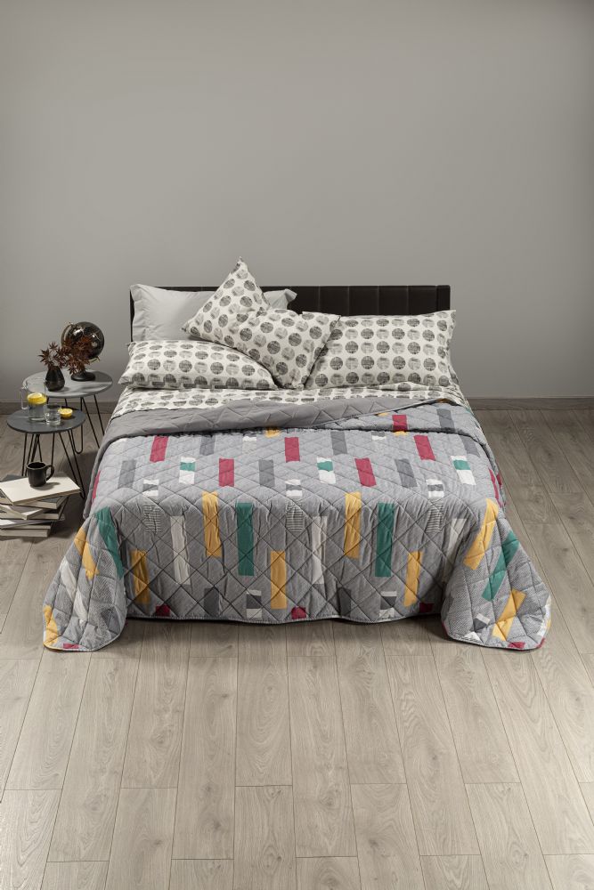 Vacchetti | Copriletto Trapuntato Quilt 1 Piazza New Generation Denim Cotone