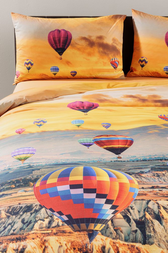 Vacchetti | Completo Copripiumino 1 Piazze E Mezza Fotografico Sogni Di Viaggio Cappadocia Cotone