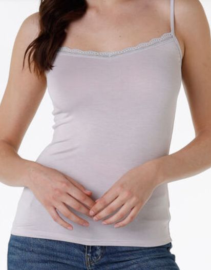 Vacchetti | Canottiera Donna Pizzo Spalla Stretta Top 17032 Viscosa