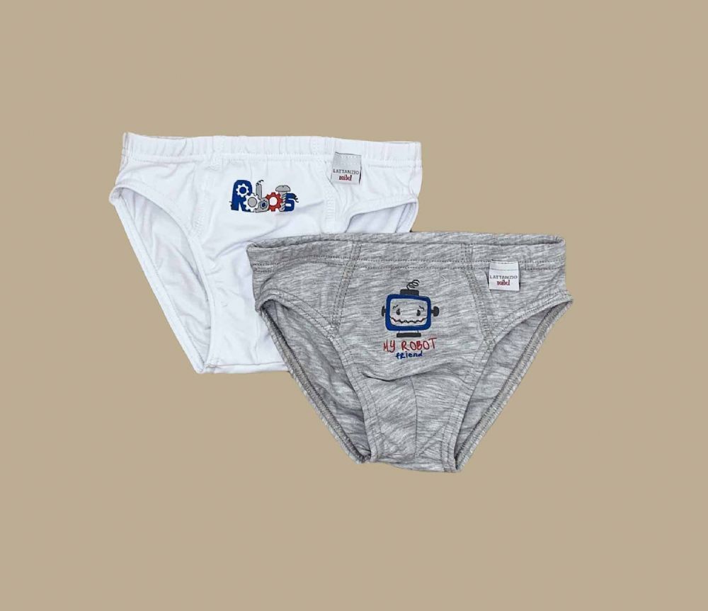 Vacchetti | 2 Slip Bambino Elastico Foderato 34215/02 Cotone Elasticizzato