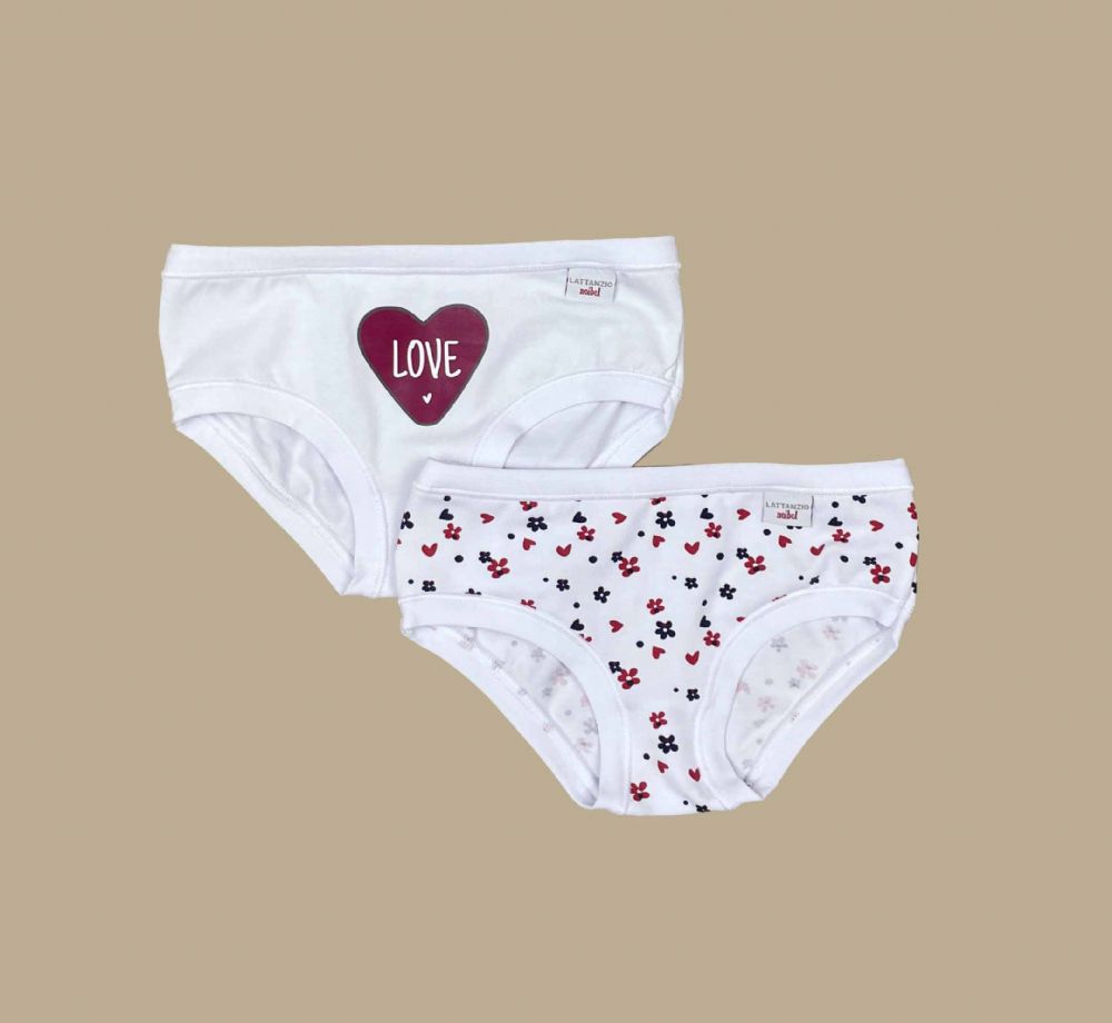 Vacchetti | Bipack Slip Bambina Elastico Foderato Fantasia 37515/02 Cotone Elasticizzato
