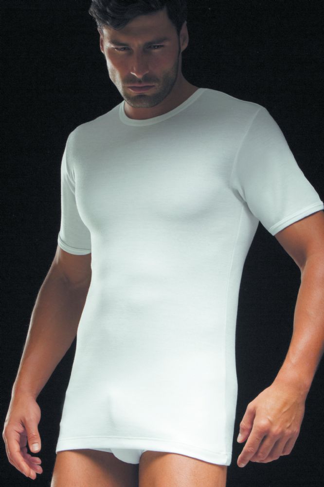 Vacchetti | T Shirt Uomo Girocollo Mezza Manica LC2711 Lana/Cotone