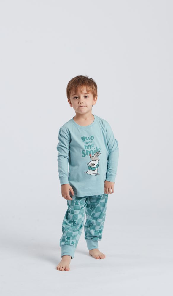 Vacchetti | Pigiama Bambino Girocollo Con Polsino Fantasia Happy People 6610 Cotone Jersey