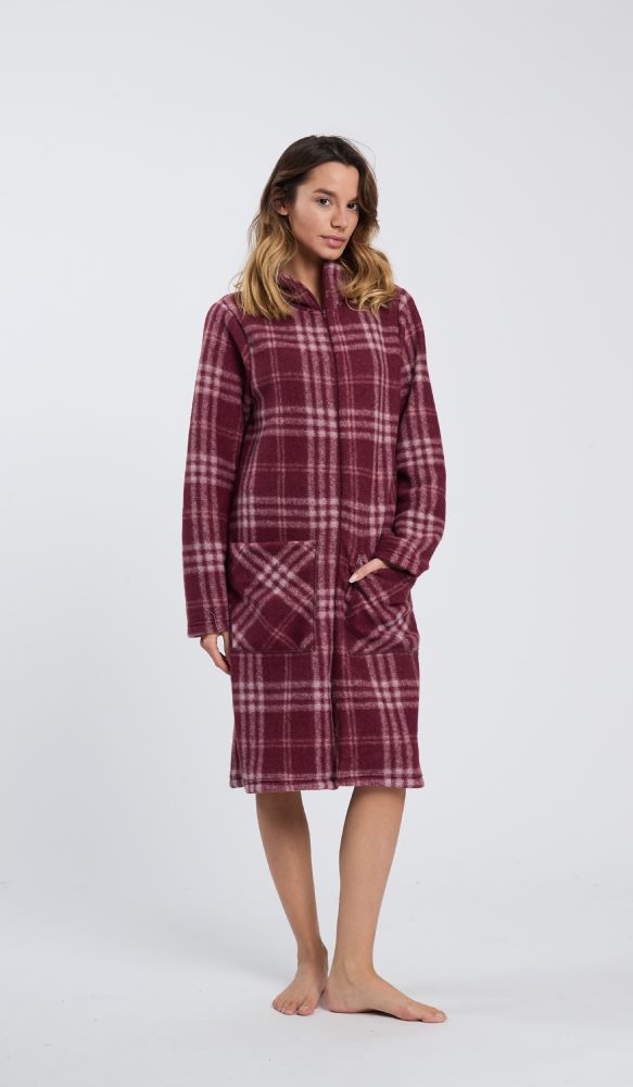 Vacchetti | Vestaglia Donna Con Cerniera Collo Alto Con Tasche 6892 Pile