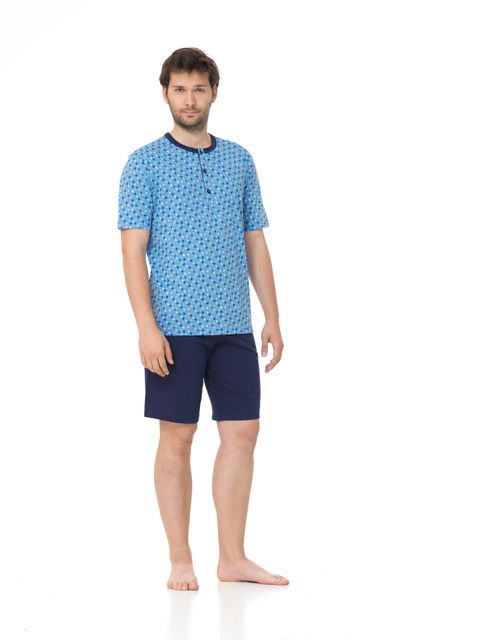 Vacchetti | Pigiama Uomo Corto Serafino 74868 Cotone Jersey