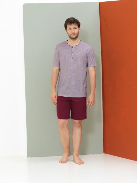 Vacchetti | Pigiama Uomo Corto Serafino 74872 Cotone Jersey