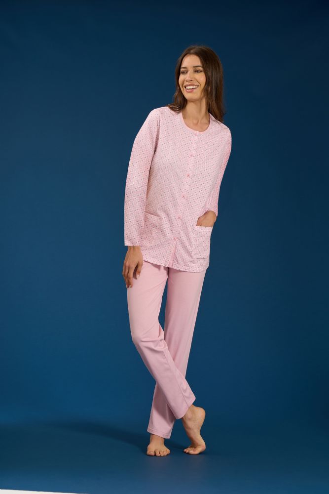 Vacchetti | Pigiama Donna Aperto Fantasia 75179 Cotone Jersey