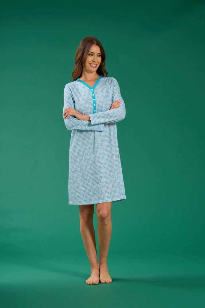 Vacchetti | Camicia Da Notte Serafino Fantasia 75306 Cotone Jersey