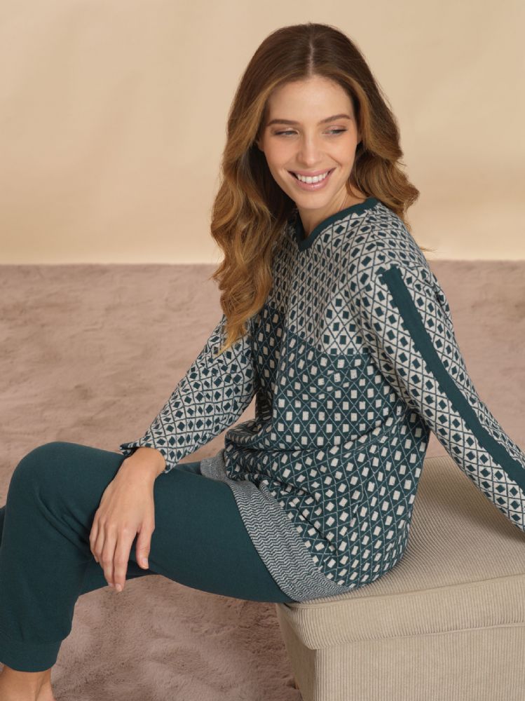 Vacchetti | Pigiama Donna Scollo V 77937 Punto Milano