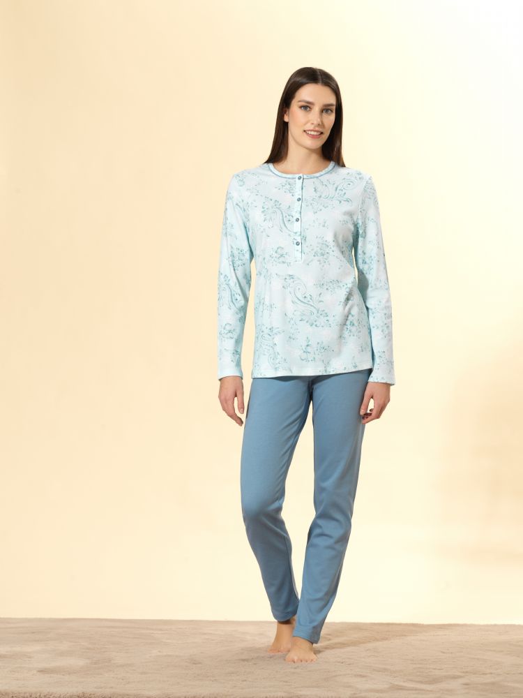 Vacchetti | Pigiama Donna Serafino 92084 Caldo Cotone