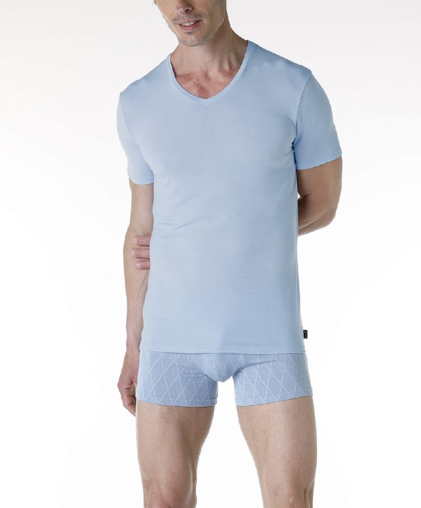 Vacchetti | T Shirt Mezza Manica Uomo Scollo V L0D8V Micromodal