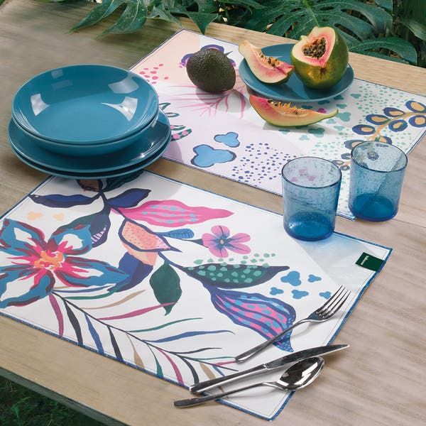 Vacchetti | Set Americano Tovagliette Antimacchia Fantasia ColorClub Astratta Cotone