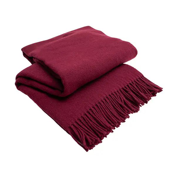 Vacchetti | Coperta Plaid 250gr. Tinta Unita Con Frange Pop Lana 100% Merino Australiano
