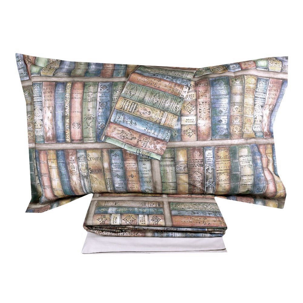 Vacchetti | Completo Copripiumino 2 Piazze Book Shop Cotone Percalle
