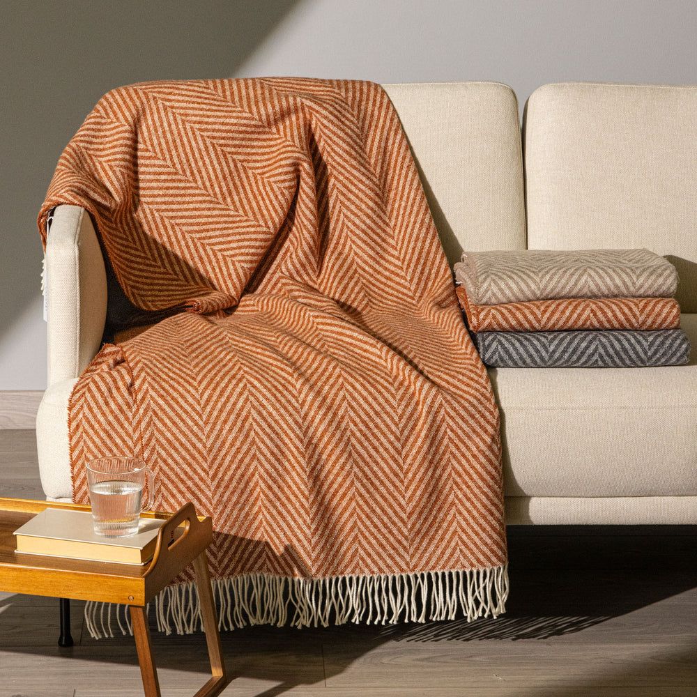 Vacchetti | Plaid Con Frange 130 x 170 Fantasia Chalet Misto Cotone