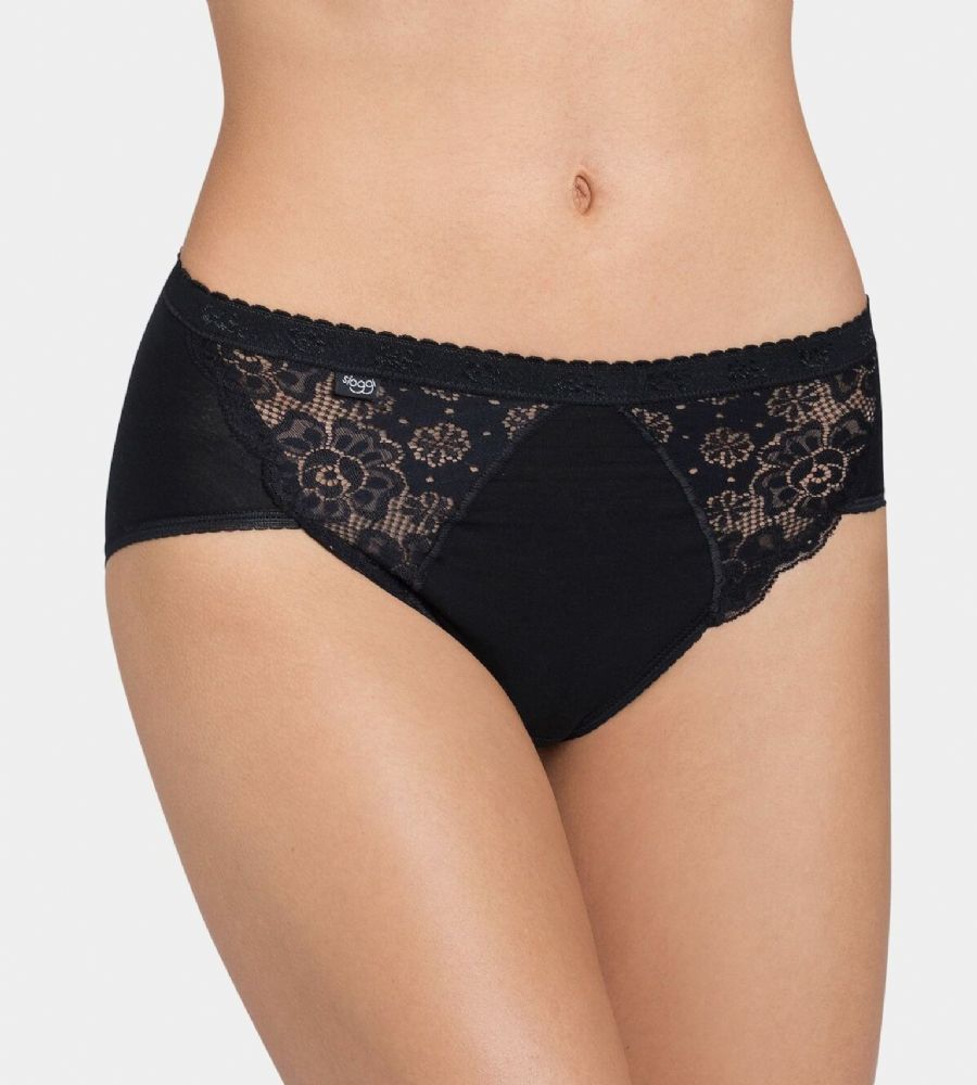 Vacchetti | Slip Donna Chic Midi Pizzo Cotone Elasticizzato