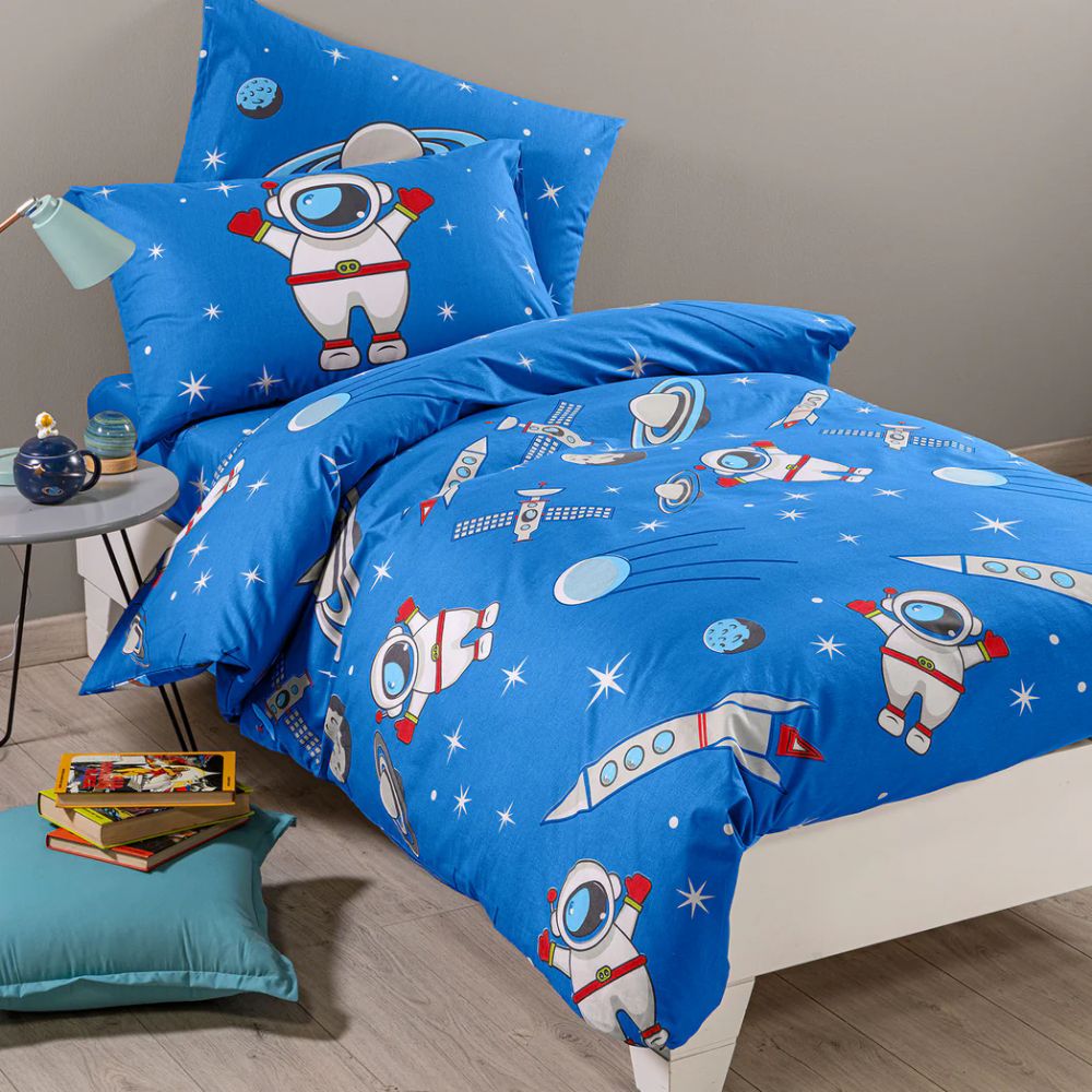 Vacchetti | Completo Copripiumino 1 Piazza Fantasia Kids Spazio Cotone 