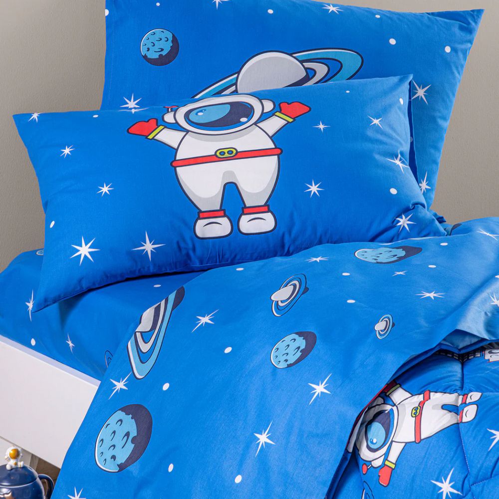 Vacchetti | Completo Lenzuola 1 Piazza Fantasia Kids Spazio Cotone 