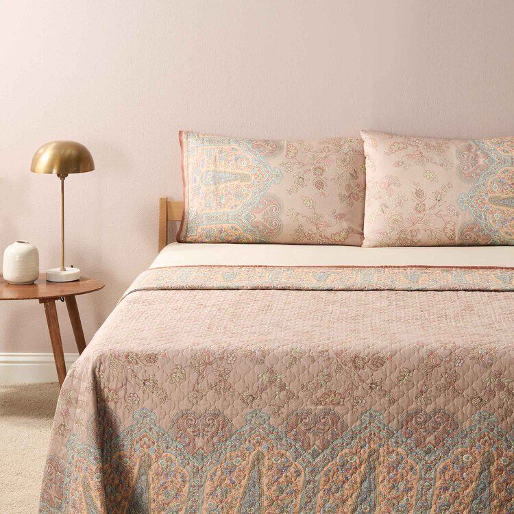 Vacchetti | Copriletto Trapuntato Quilt 2 Piazze Fantasia Granfoulard Indian Roses Cotone