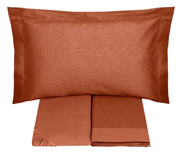 Vacchetti | Completo Copripiumino 2 Piazze Tea Raso Di Cotone