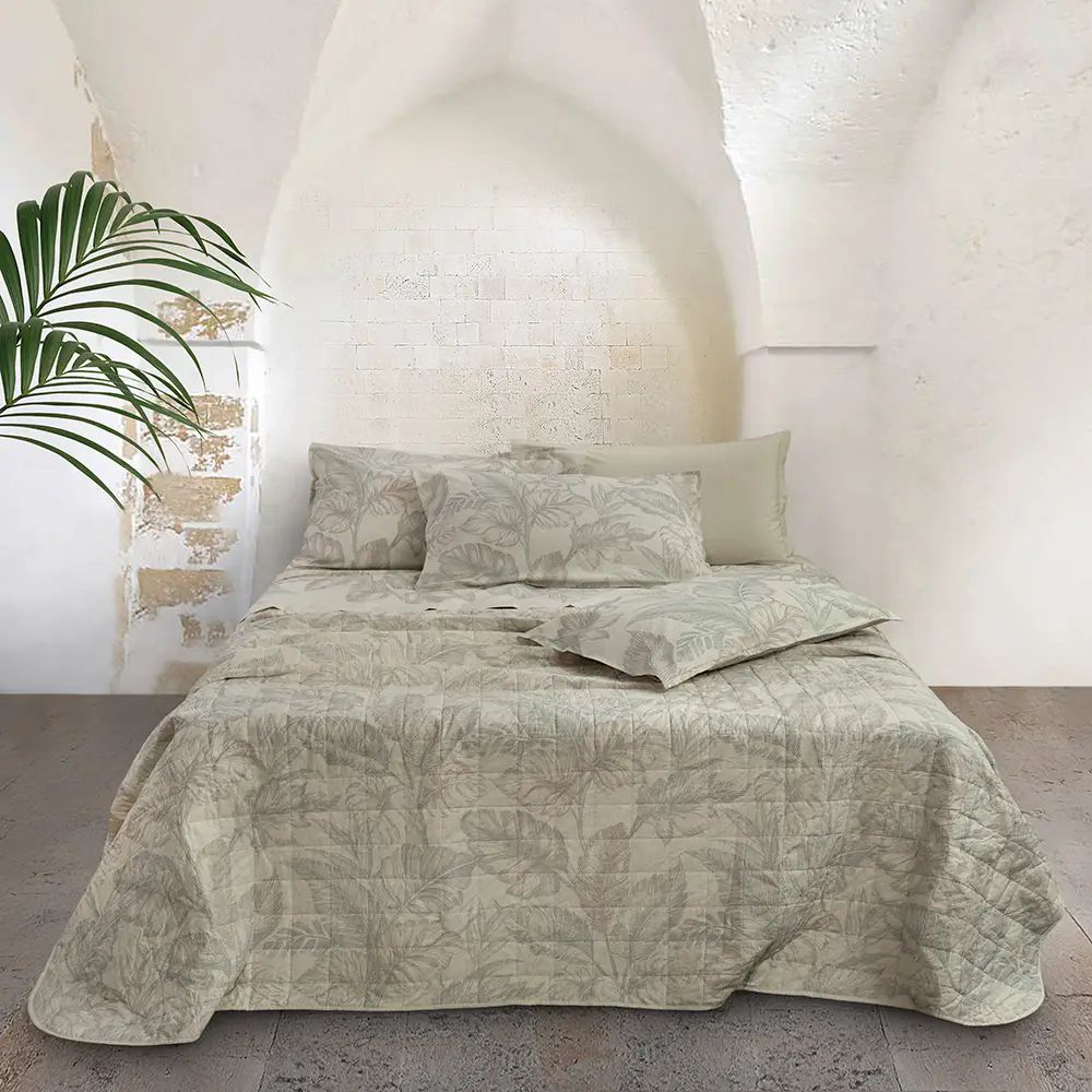 Vacchetti | Copriletto Trapuntato Quilt 2 Piazze Fantasia Naturae Elendra Cotone