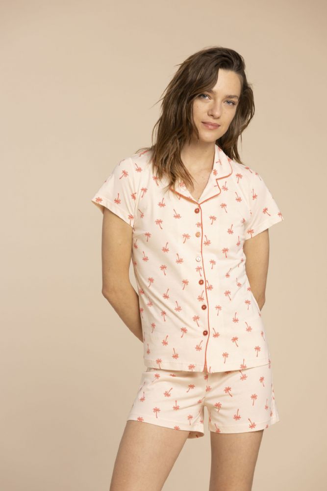 Vacchetti | Pigiama Donna Aperto Corto Fantasia FA8591PB Cotone Jersey