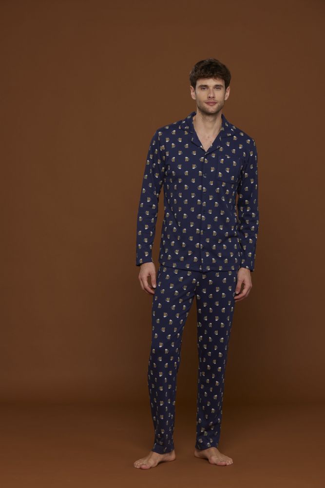 Vacchetti | Pigiama Uomo Aperto FC2736AB Caldo Cotone