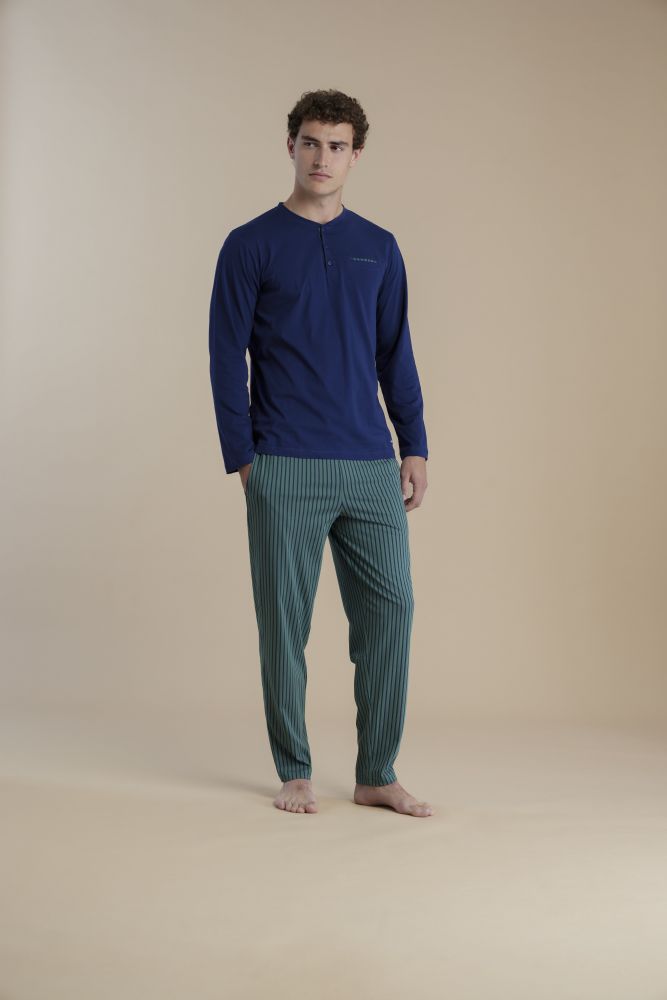 Vacchetti | Pigiama Uomo Serafino Fantasia FC3022AB Cotone Jersey