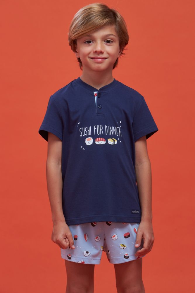 Vacchetti | Pigiama Bambino Corto Serafino FE2068AS Misto Cotone