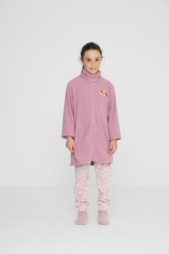 Vacchetti | Vestaglia Ragazza Con Cerniera Zip FE245PS Micropile