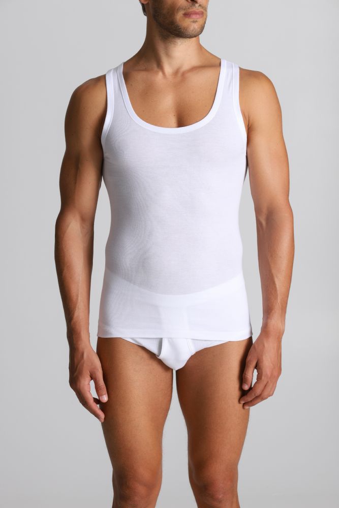 Vacchetti | Canottiera Uomo Spalla Larga FNB003 Puro Cotone Leggero