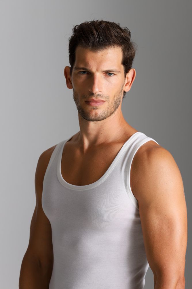 Vacchetti | Canottiera Uomo Spalla Larga FNB012 Lana/Cotone