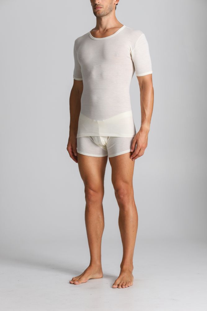 Vacchetti | T Shirt Uomo Mezza Manica FNL015 Lana Vergine Leggera
