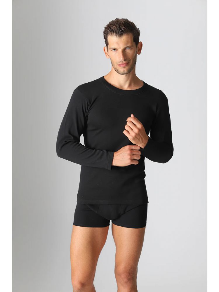 Vacchetti | T Shirt Uomo Girocollo Manica Lunga 418/FNR007 Caldo Cotone