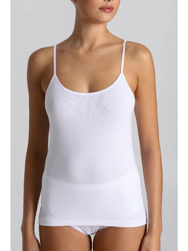 Vacchetti | Canottiera Donna Spalla Stretta Costina FRA001 Puro Cotone Leggero