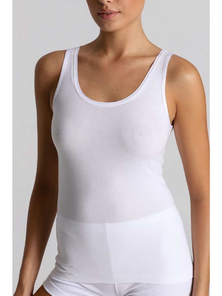 Vacchetti | Canottiera Donna Spalla Larga FRB015 Cotone/Micromodal