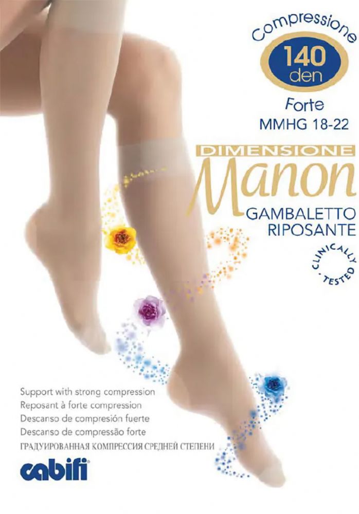 Vacchetti | Gambaletto Riposante a Compressione Forte Manon 140 Oro Lycra