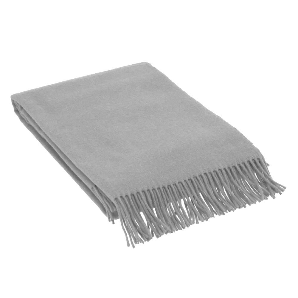 Vacchetti | Coperta Plaid 250gr. Tinta Unita Con Frange Pop Lana 100% Merino Australiano