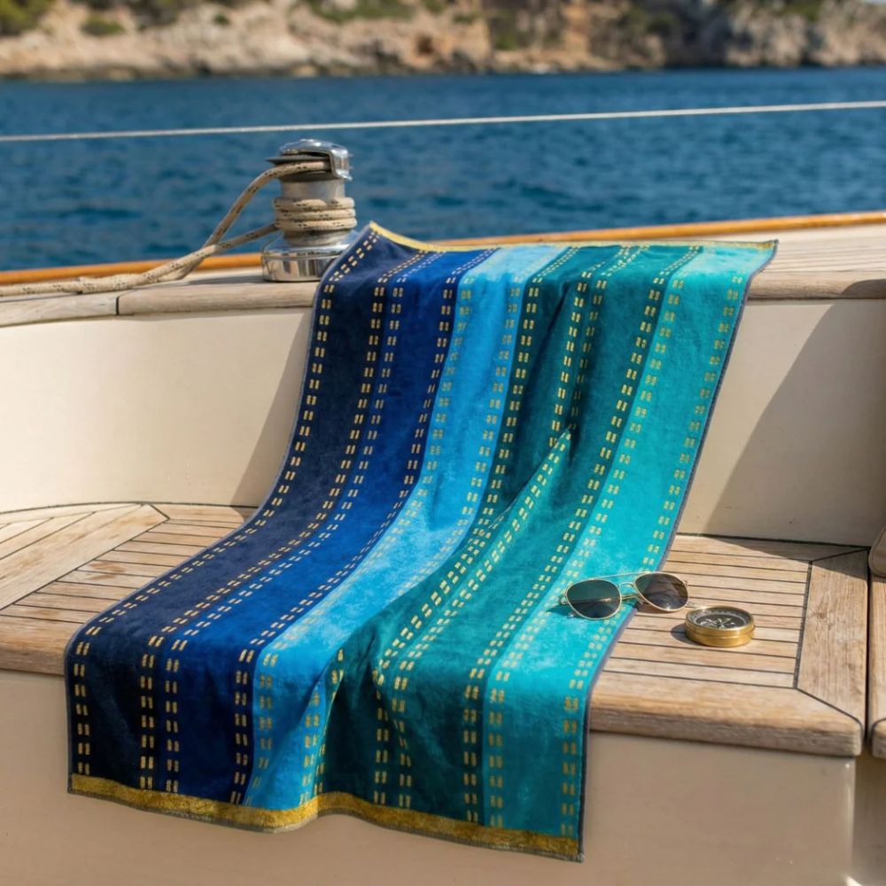 Vacchetti | Telo Mare 95 x 180 Fantasia Ibiza Spugna Di Cotone Cinigliata