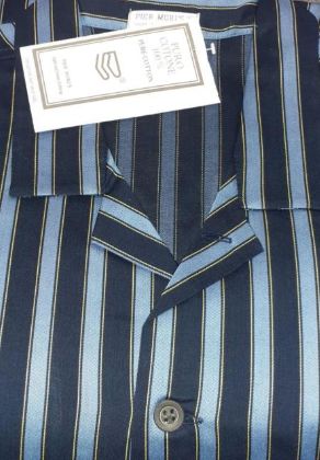 Vacchetti | Pigiama Uomo Aperto Lungo Con Colletto E02661 Tessuto Cotone Mako'