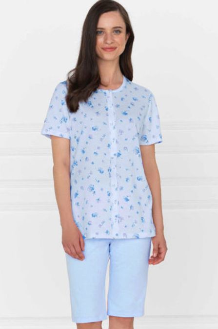Vacchetti | Pigiama Donna Aperto Corto Linclalor 74676 Cotone Jersey