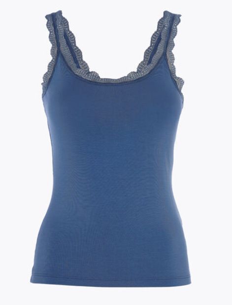 Vacchetti | Canottiera Donna Pizzo Spalla Stretta Top L0B2B Viscosa