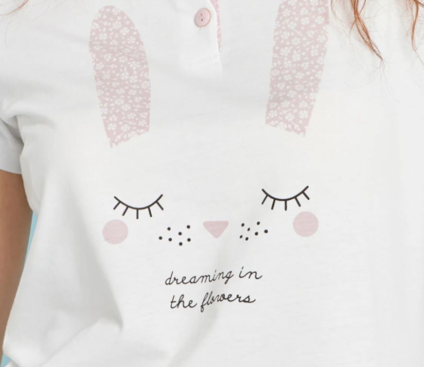 Vacchetti | Pigiama Ragazza Corto Serafino Noidinotte FF1424PS Dreaming Cotone