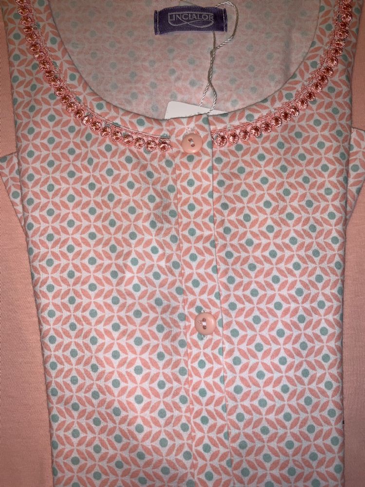 Vacchetti | Pigiama Donna Aperto Maniche Corte Linclalor 74650 Cotone Jersey