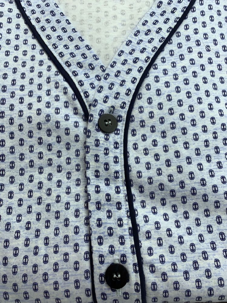 Vacchetti | Pigiama Uomo Corto Aperto Linclalor 74844 Cotone Jersey