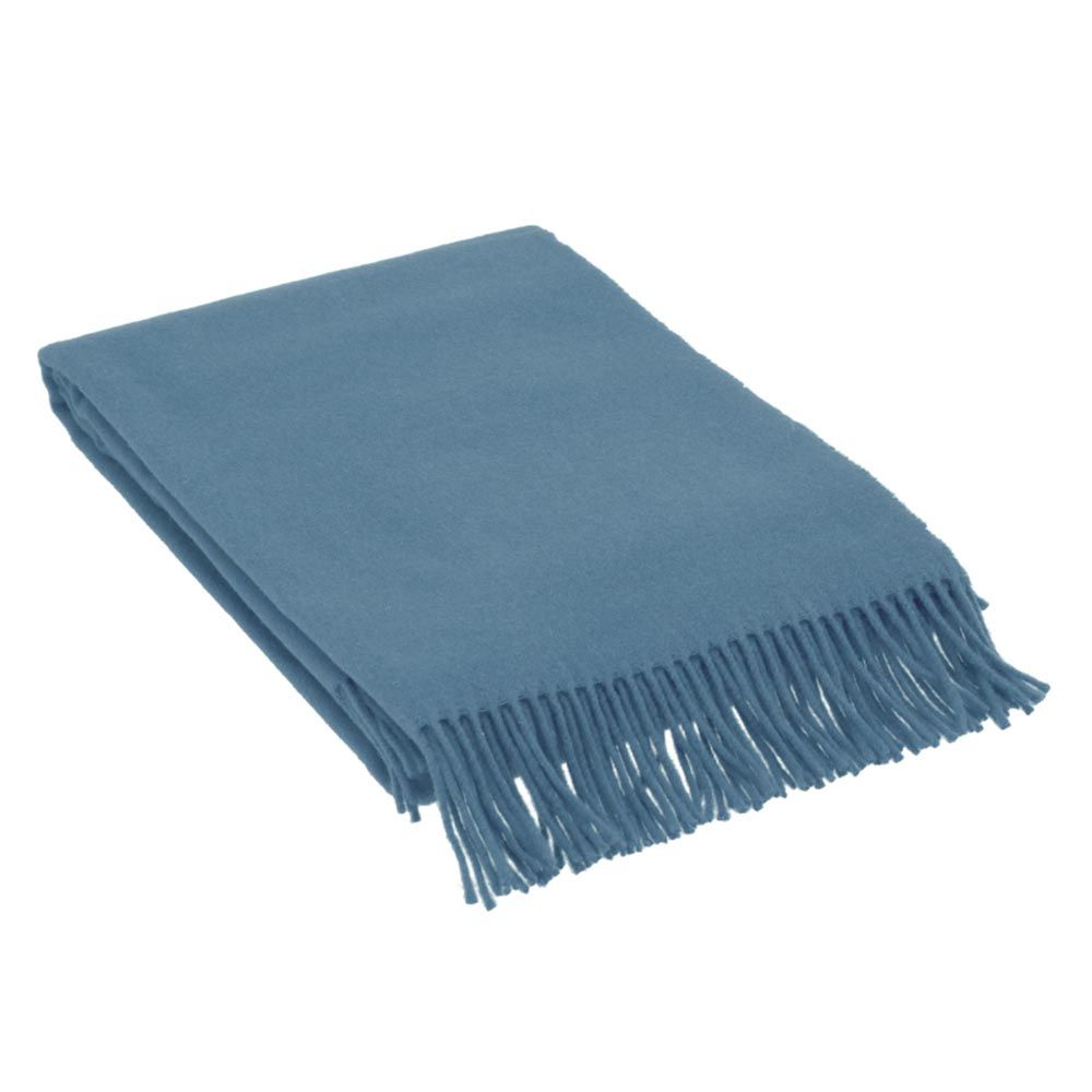 Vacchetti | Coperta Plaid 250gr. Tinta Unita Con Frange Pop Lana 100% Merino Australiano