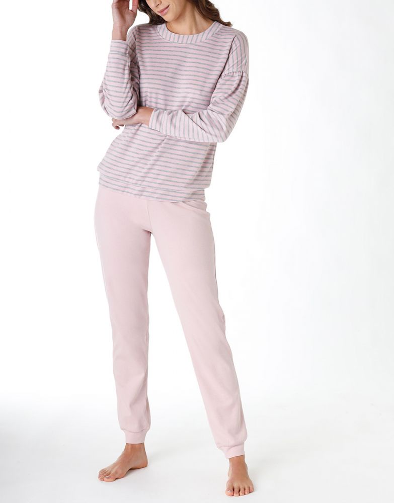 Vacchetti | Pigiama Donna Girocollo Con Polsino L0CY3 Caldo Cotone