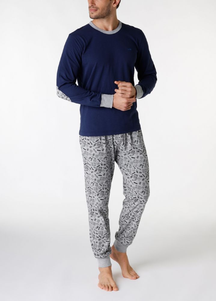 Vacchetti | Pigiama Uomo Girocollo Con Polsino Fantasia L0DYQ Cotone Jersey