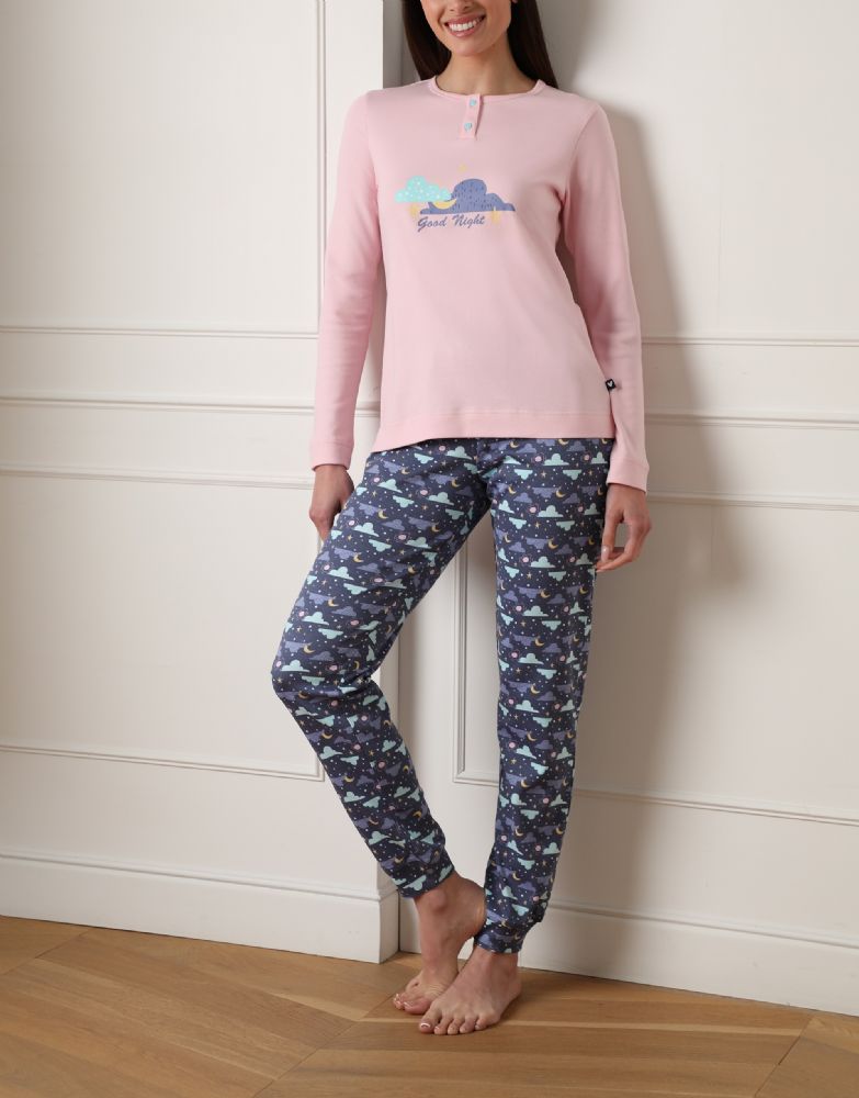 Vacchetti | Pigiama Donna Serafino Con Polsino L0EAD Cotone Jersey
